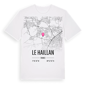 Le Haillan karta t-shirt – ekologisk bomull t-shirt från Pinshirt