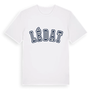 Lédat college t-shirt – ekologisk bomull t-shirt från Pinshirt
