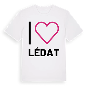 Jag älskar Lédat t-shirt stort tryck – ekologisk bomull t-shirt från Pinshirt