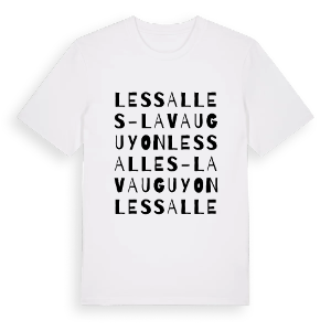 Les Salles-Lavauguyon ordlek t-shirt – ekologisk bomull t-shirt från Pinshirt