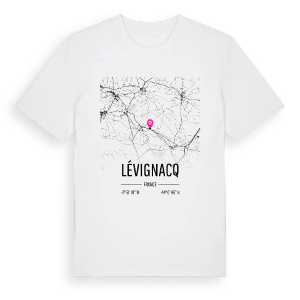 Lévignacq karta t-shirt – ekologisk bomull t-shirt från Pinshirt