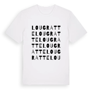 Lougratte ordlek t-shirt – ekologisk bomull t-shirt från Pinshirt