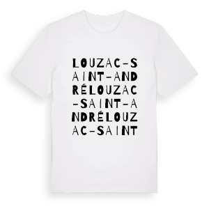 Louzac-Saint-André ordlek t-shirt – ekologisk bomull t-shirt från Pinshirt