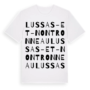 Lussas-et-Nontronneau ordlek t-shirt – ekologisk bomull t-shirt från Pinshirt