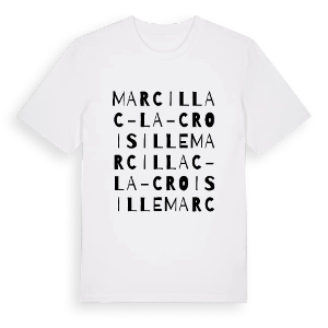Marcillac-la-Croisille ordlek t-shirt – ekologisk bomull t-shirt från Pinshirt