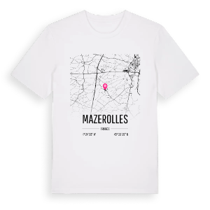 Mazerolles karta t-shirt – ekologisk bomull t-shirt från Pinshirt