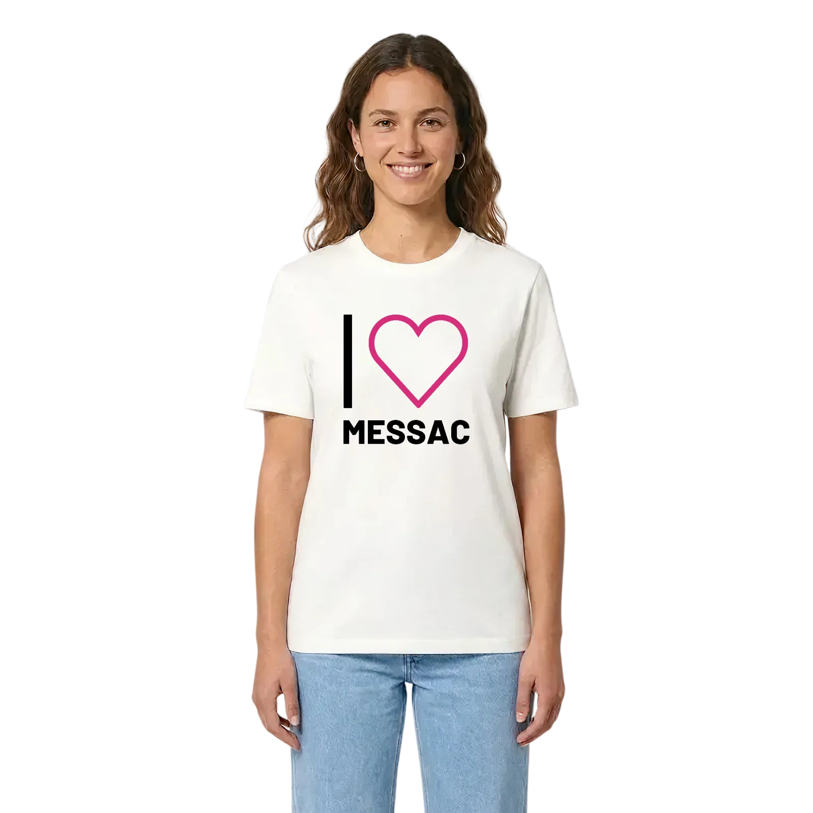Jag älskar Messac t-shirt stort tryck – White, i miljö