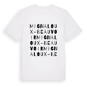 Mignaloux-Beauvoir ordlek t-shirt – ekologisk bomull t-shirt från Pinshirt