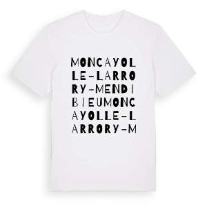 Moncayolle-Larrory-Mendibieu ordlek t-shirt – ekologisk bomull t-shirt från Pinshirt