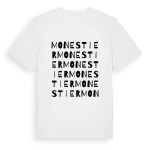Monestier ordlek t-shirt – ekologisk bomull t-shirt från Pinshirt