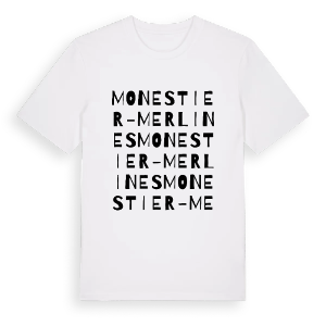 Monestier-Merlines ordlek t-shirt – ekologisk bomull t-shirt från Pinshirt