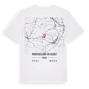 Montgaillard-en-Albret karta t-shirt – ekologisk bomull t-shirt från Pinshirt