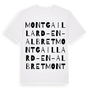 Montgaillard-en-Albret ordlek t-shirt – ekologisk bomull t-shirt från Pinshirt
