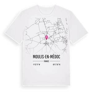 Moulis-en-Médoc karta t-shirt – ekologisk bomull t-shirt från Pinshirt