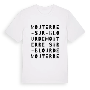 Mouterre-sur-Blourde ordlek t-shirt – ekologisk bomull t-shirt från Pinshirt
