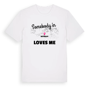 Någon i Oeyreluy älskar mig t-shirt – ekologisk bomull t-shirt från Pinshirt