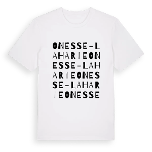 Onesse-Laharie ordlek t-shirt – ekologisk bomull t-shirt från Pinshirt