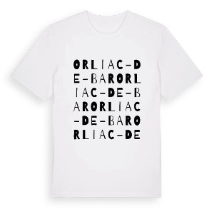 Orliac-de-Bar ordlek t-shirt – ekologisk bomull t-shirt från Pinshirt