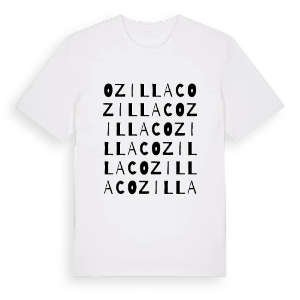 Ozillac ordlek t-shirt – ekologisk bomull t-shirt från Pinshirt