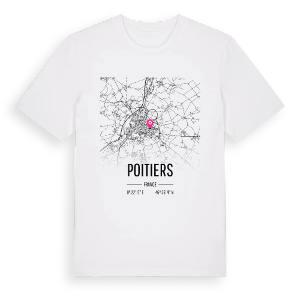 Poitiers karta t-shirt – ekologisk bomull t-shirt från Pinshirt