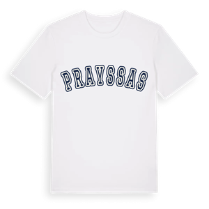 Prayssas college t-shirt – ekologisk bomull t-shirt från Pinshirt
