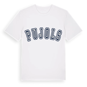 Pujols college t-shirt – ekologisk bomull t-shirt från Pinshirt