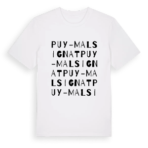 Puy-Malsignat ordlek t-shirt – ekologisk bomull t-shirt från Pinshirt