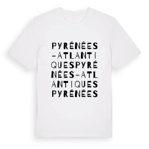 Pyrénées-Atlantiques ordlek t-shirt – ekologisk bomull t-shirt från Pinshirt