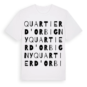 Quartier d'Orbigny ordlek t-shirt – ekologisk bomull t-shirt från Pinshirt