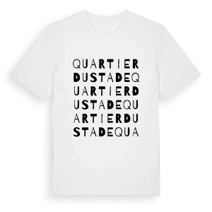 Quartier du Stade ordlek t-shirt – ekologisk bomull t-shirt från Pinshirt