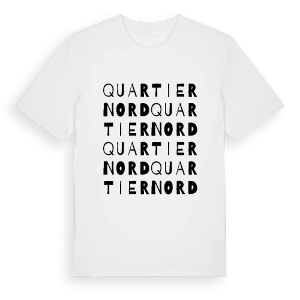 Quartier Nord ordlek t-shirt – ekologisk bomull t-shirt från Pinshirt