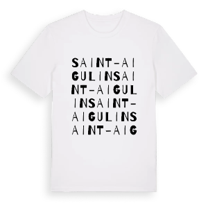 Saint-Aigulin ordlek t-shirt – ekologisk bomull t-shirt från Pinshirt