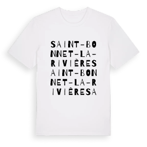 Saint-Bonnet-la-Rivière ordlek t-shirt – ekologisk bomull t-shirt från Pinshirt