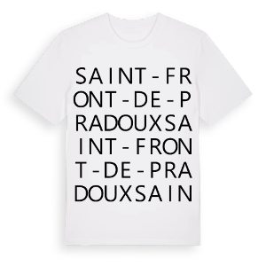 Saint-Front-de-Pradoux ordlek t-shirt – ekologisk bomull t-shirt från Pinshirt