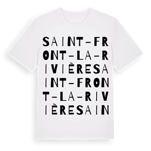 Saint-Front-la-Rivière ordlek t-shirt – ekologisk bomull t-shirt från Pinshirt
