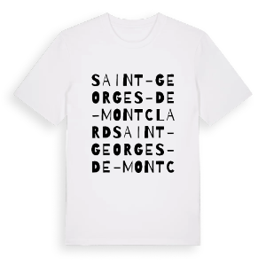 Saint-Georges-de-Montclard ordlek t-shirt – ekologisk bomull t-shirt från Pinshirt