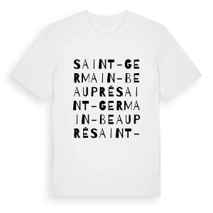 Saint-Germain-Beaupré ordlek t-shirt – ekologisk bomull t-shirt från Pinshirt