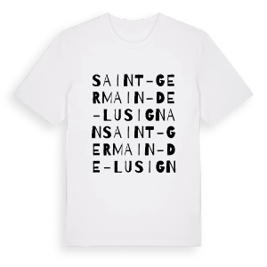 Saint-Germain-de-Lusignan ordlek t-shirt – ekologisk bomull t-shirt från Pinshirt