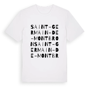 Saint-Germain-de-Montbron ordlek t-shirt – ekologisk bomull t-shirt från Pinshirt