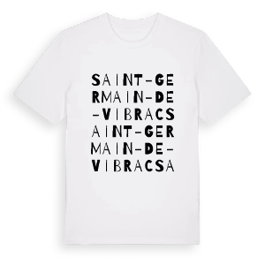 Saint-Germain-de-Vibrac ordlek t-shirt – ekologisk bomull t-shirt från Pinshirt