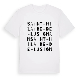Saint-Hilaire-de-Lusignan ordlek t-shirt – ekologisk bomull t-shirt från Pinshirt