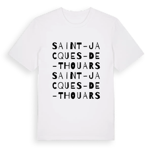 Saint-Jacques-de-Thouars ordlek t-shirt – ekologisk bomull t-shirt från Pinshirt