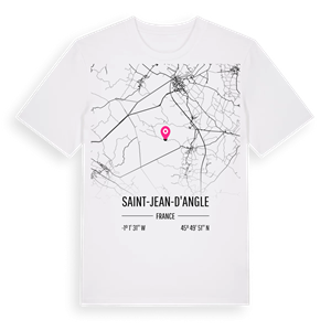 Saint-Jean-d'Angle karta t-shirt – ekologisk bomull t-shirt från Pinshirt