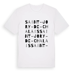 Saint-Jory-de-Chalais ordlek t-shirt – ekologisk bomull t-shirt från Pinshirt