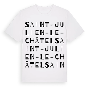 Saint-Julien-le-Châtel ordlek t-shirt – ekologisk bomull t-shirt från Pinshirt