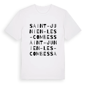 Saint-Junien-les-Combes ordlek t-shirt – ekologisk bomull t-shirt från Pinshirt