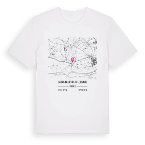 Saint-Laurent-de-Cognac karta t-shirt – ekologisk bomull t-shirt från Pinshirt