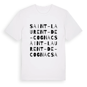 Saint-Laurent-de-Cognac ordlek t-shirt – ekologisk bomull t-shirt från Pinshirt