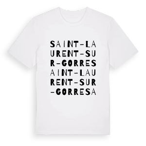 Saint-Laurent-sur-Gorre ordlek t-shirt – ekologisk bomull t-shirt från Pinshirt