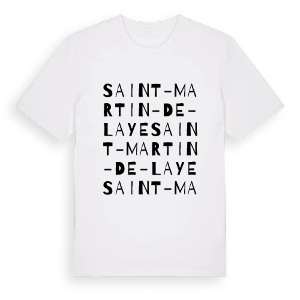 Saint-Martin-de-Laye ordlek t-shirt – ekologisk bomull t-shirt från Pinshirt